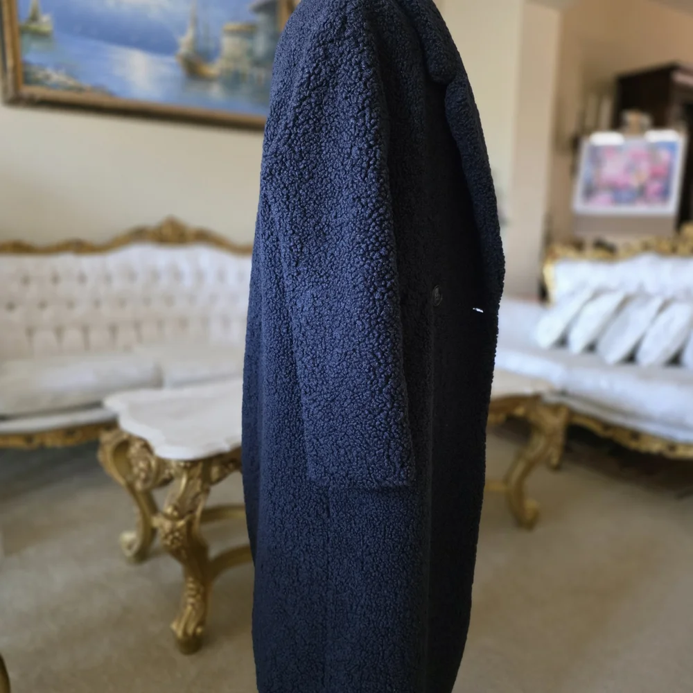 Zara Navy color Teddy Coat- Oversized - Picture 5 of 9